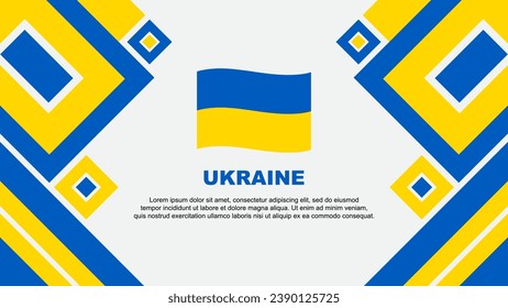 Plantilla de diseño de fondo de resumen de bandera de Ucrania. Ilustración de vectores de papel tapiz del Día de la Independencia de Ucrania. Caricatura de Ucrania