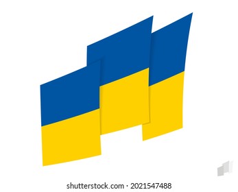 Bandera de Ucrania en un diseño abstracto arrancado. Diseño moderno de la bandera de Ucrania. Icono del vector.
