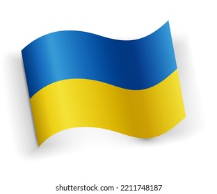 Ukraine-Flagge auf weißem Hintergrund