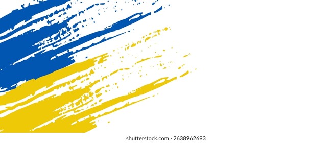 Ukraine Flag with Brush Concept. Flag of Ukraine in Grunge Style. Pray for Ukraine. Hand Painted Brush Flag of Ukraine Country.vector ilustration