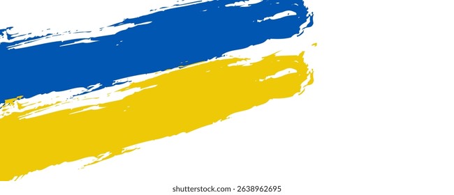 Ukraine Flag with Brush Concept. Flag of Ukraine in Grunge Style. Pray for Ukraine. Hand Painted Brush Flag of Ukraine Country.vector ilustration