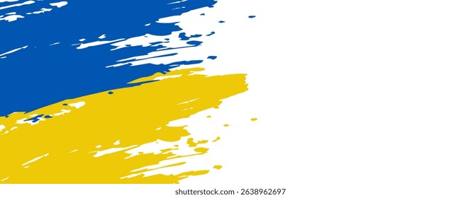 Ukraine Flag with Brush Concept. Flag of Ukraine in Grunge Style. Pray for Ukraine. Hand Painted Brush Flag of Ukraine Country.vector ilustration