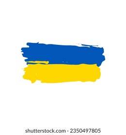 Ukraine Flag Brush. Flag Day of Ukraine in Grunge Style. Vector Illustration.