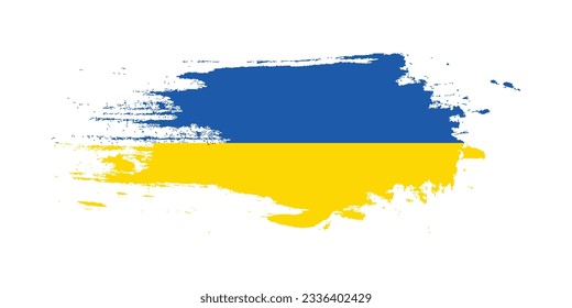Ukraine Flag With Brush Grunge Effect