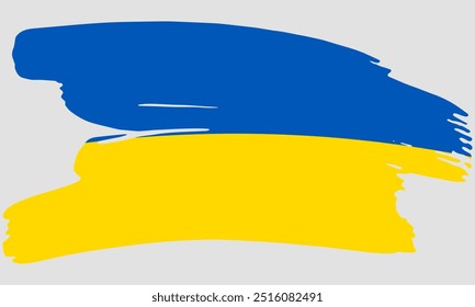 Ukraine flag brush paint texture. Grunge Ukraine flag. Ukrainian emblem brush concept