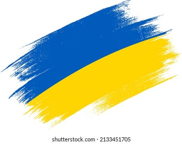 Ukraine flag brush paint textured isolated  on png or transparent background,Symbol of Ukraine ,template for banner,promote, design, and business matching country poster, vector illustration