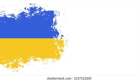 El concepto de pincel de la bandera de Ucrania. Estilo de dibujo de acuarela de la bandera ucraniana. Ilustración vectorial. Plantilla de banner de noticias