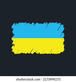 Ukraine Flag Brush Strokes. National Flag