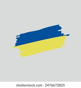 Ukraine-Flagge im Pinselstil. Vektorillustration