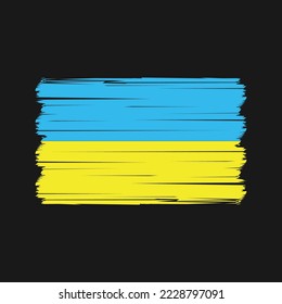 Ukraine Flag Brush Vector Illustration