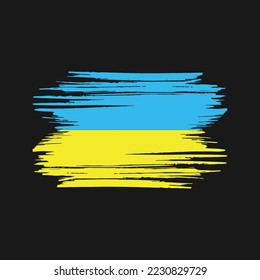 Ukraine Flag Brush Vector Illustration