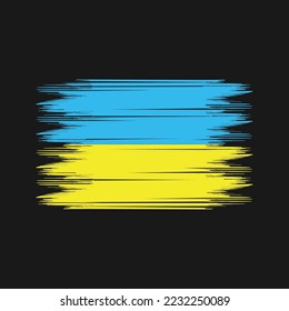 Ilustración del vector del pincel de bandera de Ucrania