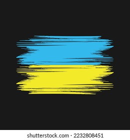 Ukraine Flag Brush Vector Illustration