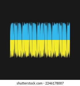 Ilustración del vector del pincel de bandera de Ucrania