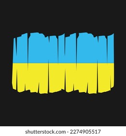 Ukraine Flag Brush Vector Illustration