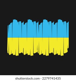 Ukraine Flag Brush Vector Illustration