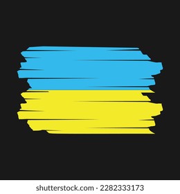 Ukraine Flag Brush Vector Illustration