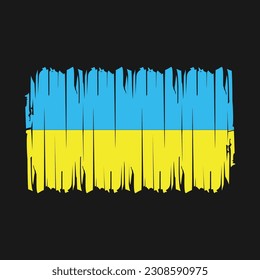 Ukraine Flag Brush Vector Illustration