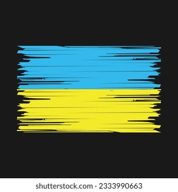 Ukraine Flag Brush Vector Illustration