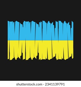 Ilustración del vector del pincel de bandera de Ucrania