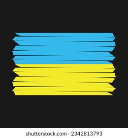 Ukraine Flag Brush Vector Illustration