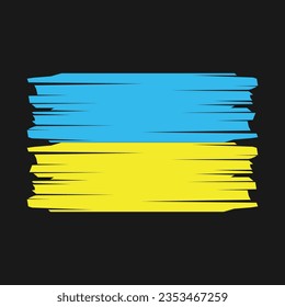 Ilustración del vector del pincel de bandera de Ucrania