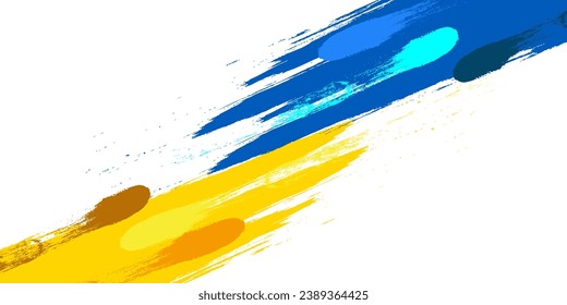 Ukraine Flag Brushstroke Concept on White Background. Ukraine Symbol, Template for Banner, Promotion, Design and Poster, Business, Vector illustration