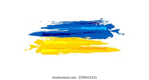 Ukraine Flag Brushstroke Concept on White Background. Ukraine Symbol, Template for Banner, Promotion, Design and Poster, Business, Vector illustration