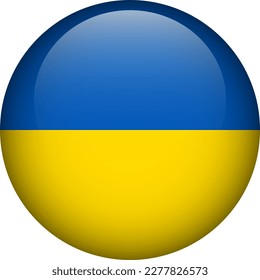 Ukraine flag button. Emblem of Ukraine. Vector flag, symbol. Colors and proportion correctly.