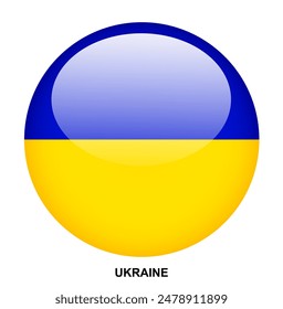 UKRAINE flag button on white background