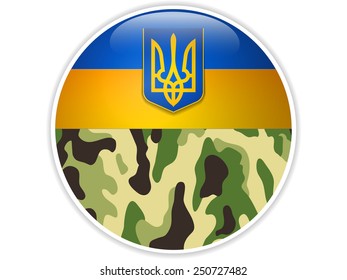 Ukraine Flag with camouflage Background.Vector