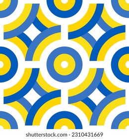 ukraine flag ceramic tile pattern. tracery design. abstract background. vector illustration