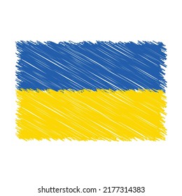 Ukraine Flag With Chalk Effect Vector Graphics