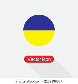 Ukraine Flag In Circle Icon Vector Illustration Eps10