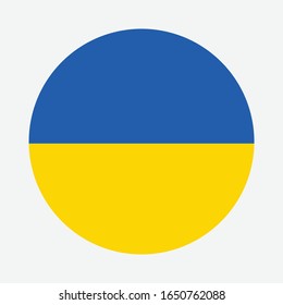 Flaggenkreis der Ukraine, Vektorillustration und Symbol