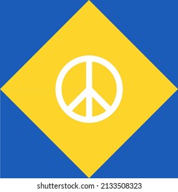 Patrón de color de la bandera de Ucrania. Patrón amarillo y azul con símbolo de paz. Paz para Ucrania.