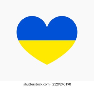 Ukraine flag colors heart shape. Symbol of solidarity with Ukraine during the war with Russia. Vector illustration