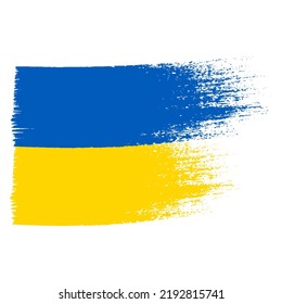 Ukraine flag colours ink vector brush stroke. Vector paintbrush illustration. Grunge artistic hand drawn ink texture banner and design element isolated on white background.