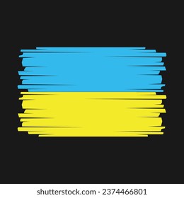Ilustración de vectores de diseño de bandera de Ucrania