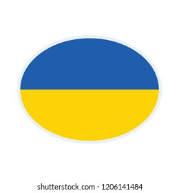 Ukraine flag. Ukraine ellipse flag.