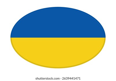 Ukraine flag ellipse shaped. vector	