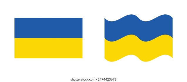 Ukraine-Flagge flach schwenkendes Konzept Vektorillustration