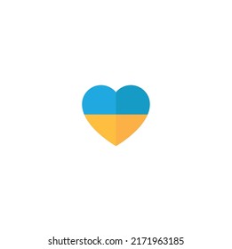 Ukraine flag in form of the heart. Vector illustration.
