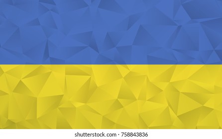 Ukraine flag - geometric rumpled triangular low poly style gradient graphic, polygonal design for your. Vector illustration eps 10.