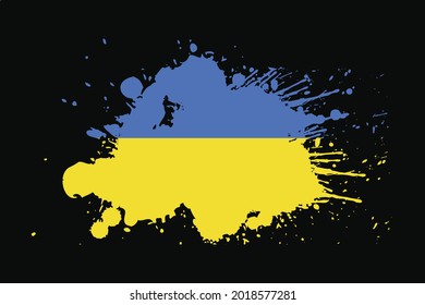 Ukraine Flag With Grunge Effect Design. It will be used t-shirt graphics, print, poster and Background.