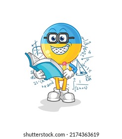 the ukraine flag head geek cartoon. cartoon mascot vector