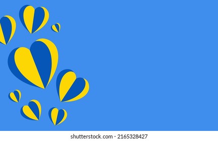 Ukraine flag heart isolated on blue background for banner , website head etc.