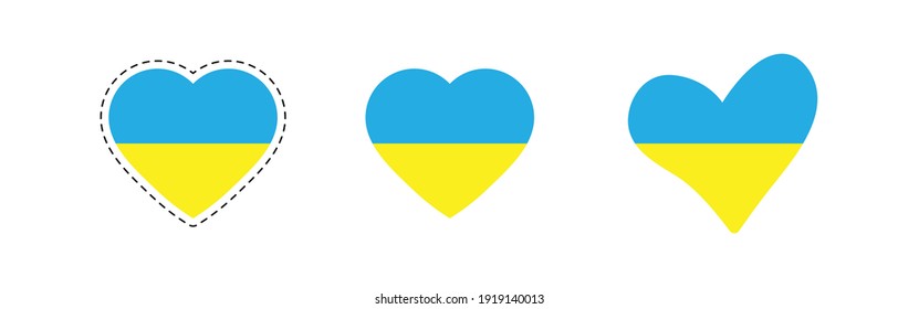 Ukraine flag. Heart with flag of Ukraine  . Love  emblem.