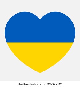 Ukraine flag in the heart, vector illustration.