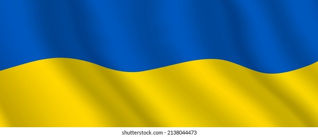 Ukraine flag horizontal background. Ukraine flag vector banner with copy space.